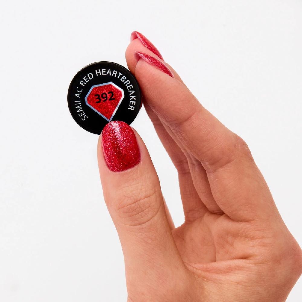 Semilac 392 RED HEARTBREAKER Semilac Soak Off Gel / Hybrid Nail Polish UV Hybrid Color