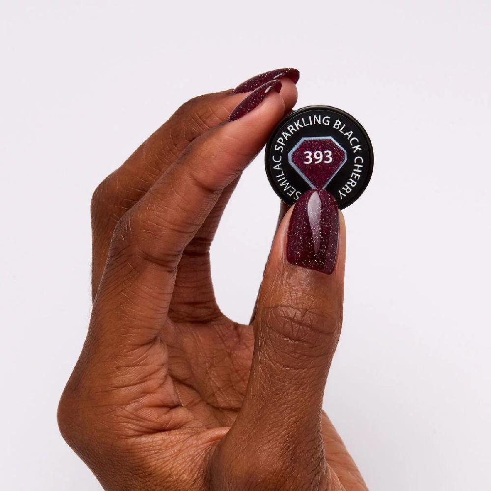 Semilac 393 Sparkling Black Cherry - Semilac Soak Off Gel / Hybrid Nail Polish UV Hybrid Color