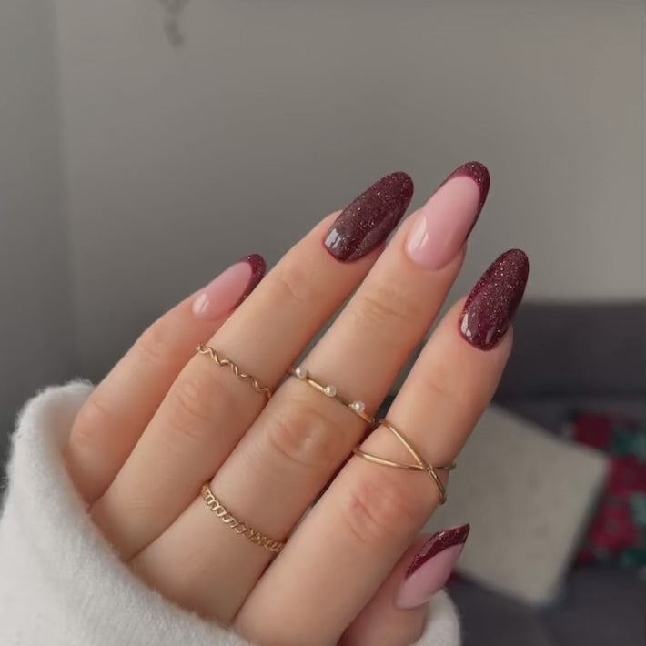 Semilac 393 Sparkling Black Cherry - Semilac Soak Off Gel / Hybrid Nail Polish UV Hybrid Color