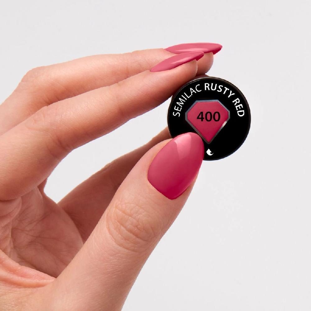 Semilac 400 RUSTY RED - Semilac Soak Off Gel / Hybrid Nail Polish UV Hybrid Color