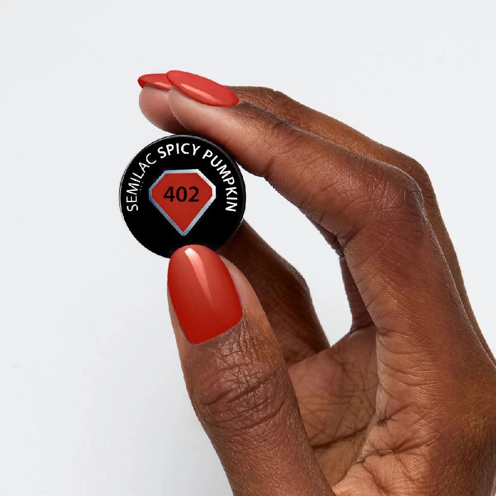 Semilac 402 Spicy Pumpkin - Semilac Soak Off Gel / Hybrid Nail Polish UV Hybrid Color