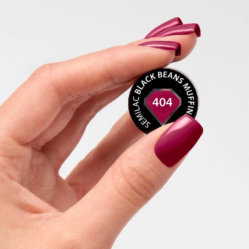 Semilac 404 Black Bean Muffin - Semilac Soak Off Gel / Hybrid Nail Polish UV Hybrid Color