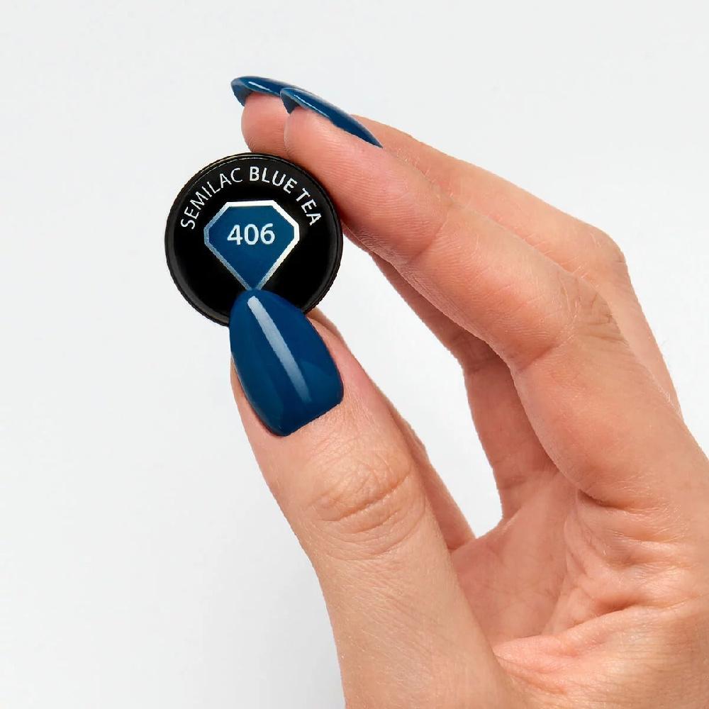 Semilac 406 Blue Tea - Semilac Soak Off Gel / Hybrid Nail Polish UV Hybrid Color
