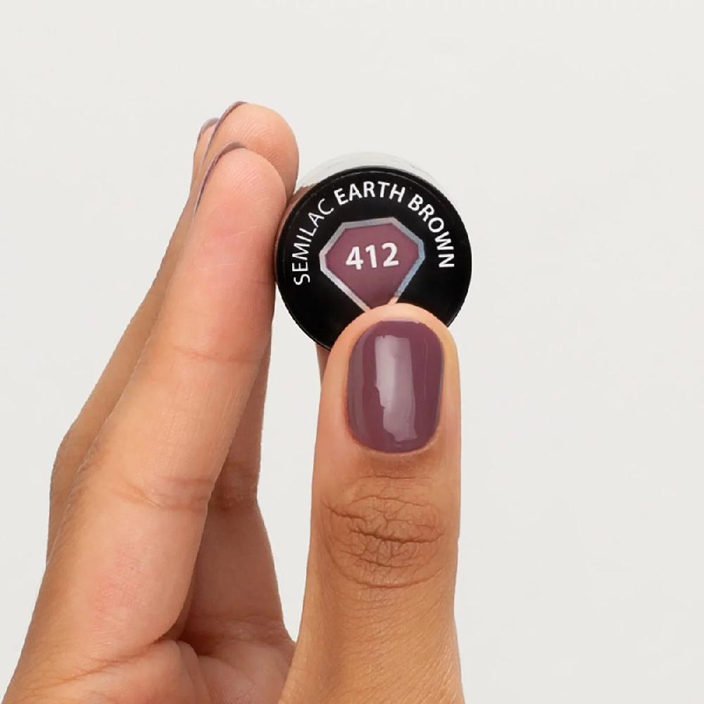 Semilac 412 Earth Brown- Semilac Soak Off Gel / Hybrid Nail Polish UV Hybrid Color