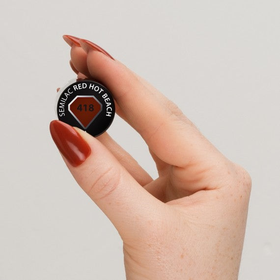 Semilac 418 RED HOT BEACH - Semilac Soak Off Gel / Hybrid Nail Polish UV Hybrid Color