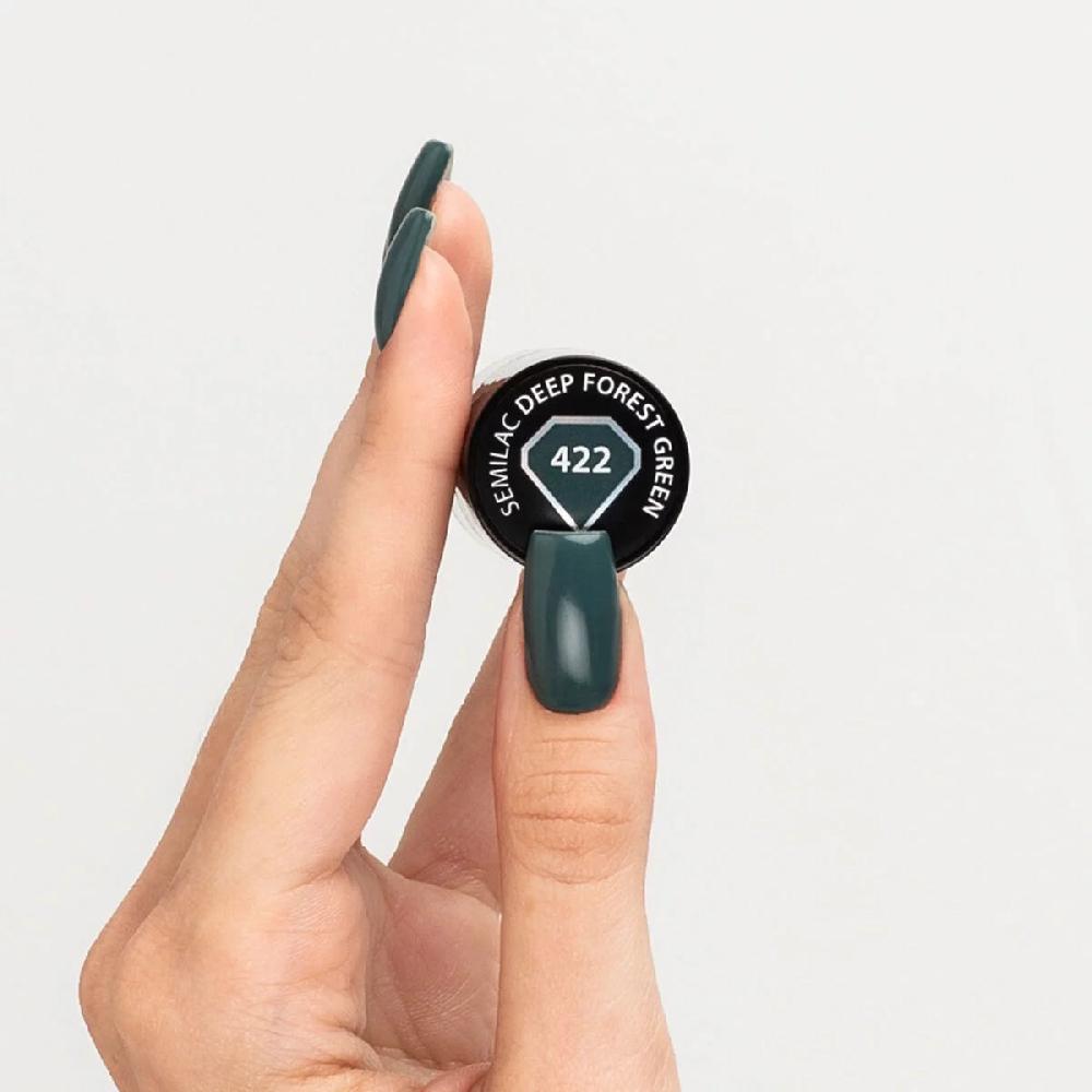 Semilac 422 Deep Forest Green - Semilac Soak Off Gel / Hybrid Nail Polish UV Hybrid Color