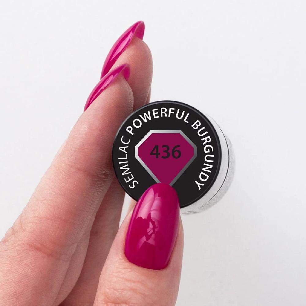 Semilac 436 POWERFUL BURGUNDY Semilac Soak Off Gel / Hybrid Nail Polish UV Hybrid Color