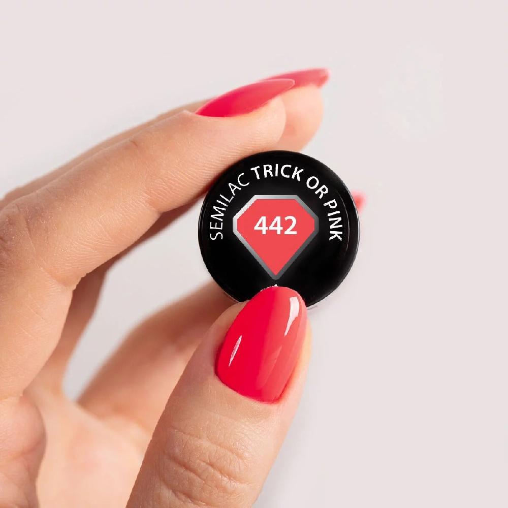 Semilac 442 Trick Or Pink - Semilac Soak Off Gel / Hybrid Nail Polish UV Hybrid Color