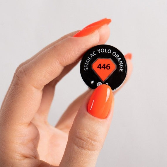 Semilac 446 YOLO ORANGE - Semilac Hema Free Soak Off Gel / Hybrid Nail Polish UV Hybrid Color