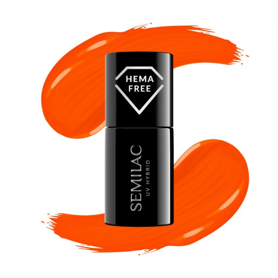 semilac 446 YOLO ORANGE - Semilac Hema Free Soak Off Gel / Hybrid Nail Polish UV Hybrid Color