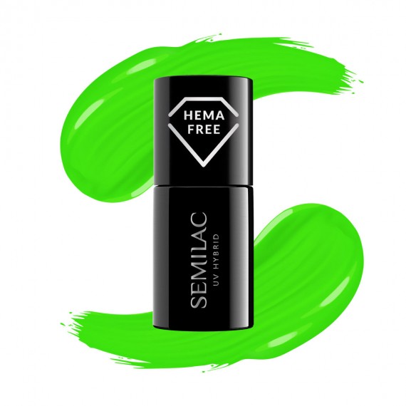 semilac 447 LOCO LIME - Semilac Hema Free Soak Off Gel / Hybrid Nail Polish - "NEONZ" Collection UV Hybrid Color