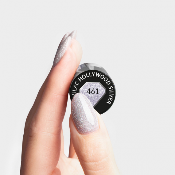 Semilac 461 HOLLYWOOD SILVER - Semilac Soak Off Gel / Hybrid Nail Polish UV Hybrid Color