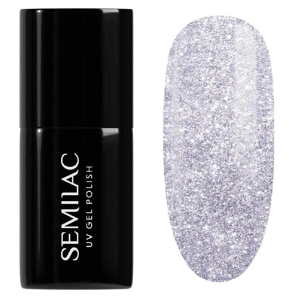 semilac 461 HOLLYWOOD SILVER - Semilac Soak Off Gel / Hybrid Nail Polish UV Hybrid Color