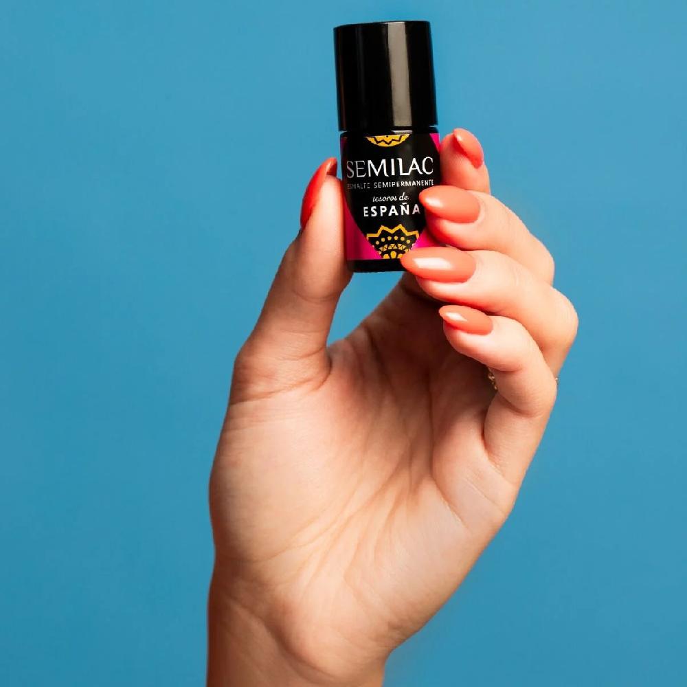 Semilac 476 Coral Mediterráneo - Semilac Soak Off Gel / Hybrid Nail Polish UV Hybrid Base/Top