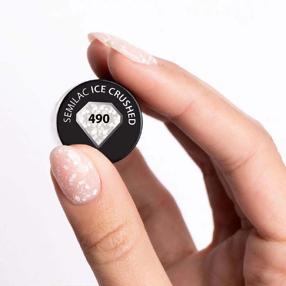 Semilac 490 Ice Crushed - Semilac Soak Off Gel / Hybrid Nail Polish UV Hybrid Color