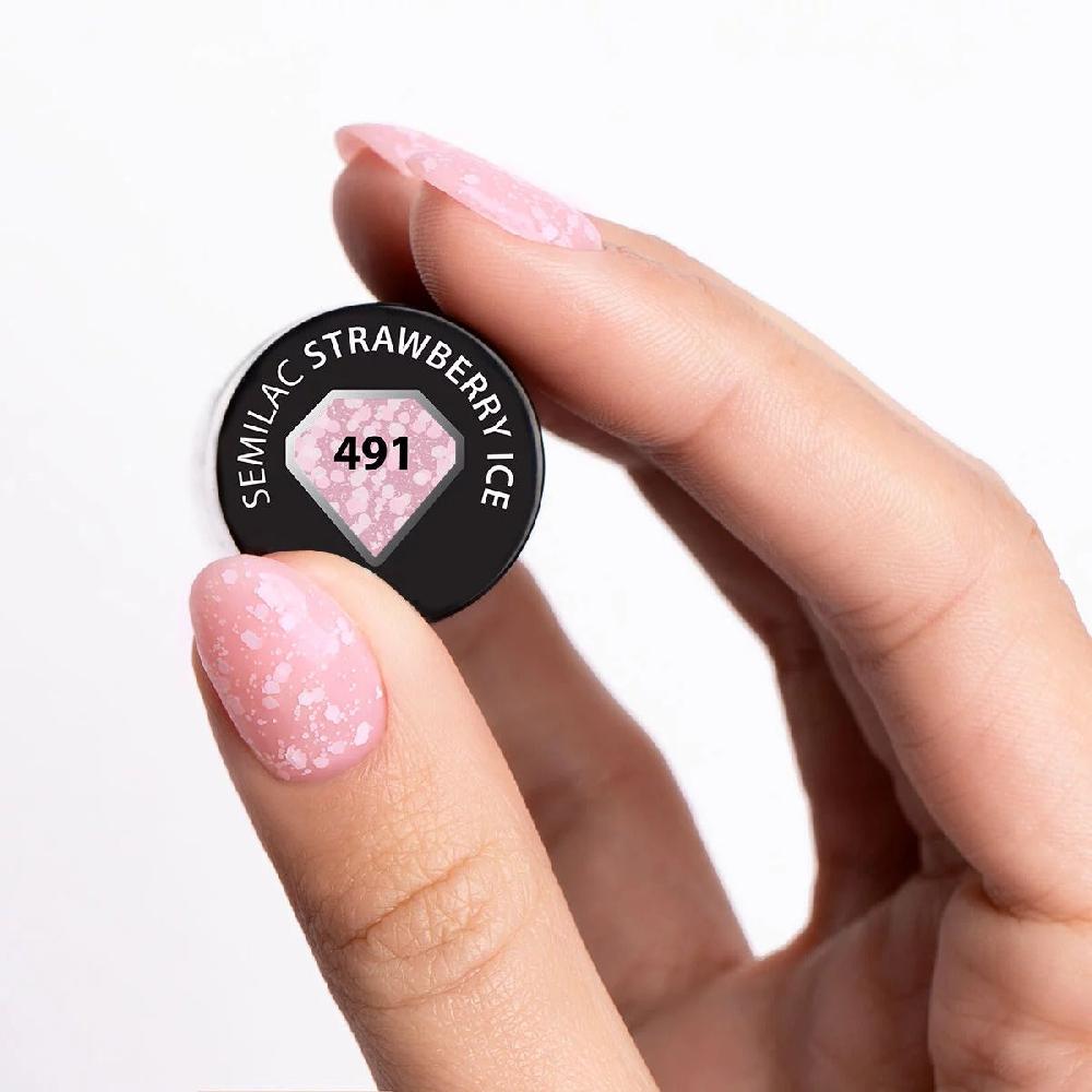 Semilac 491 Strawberry Ice - Semilac Soak Off Gel / Hybrid Nail Polish UV Hybrid Color