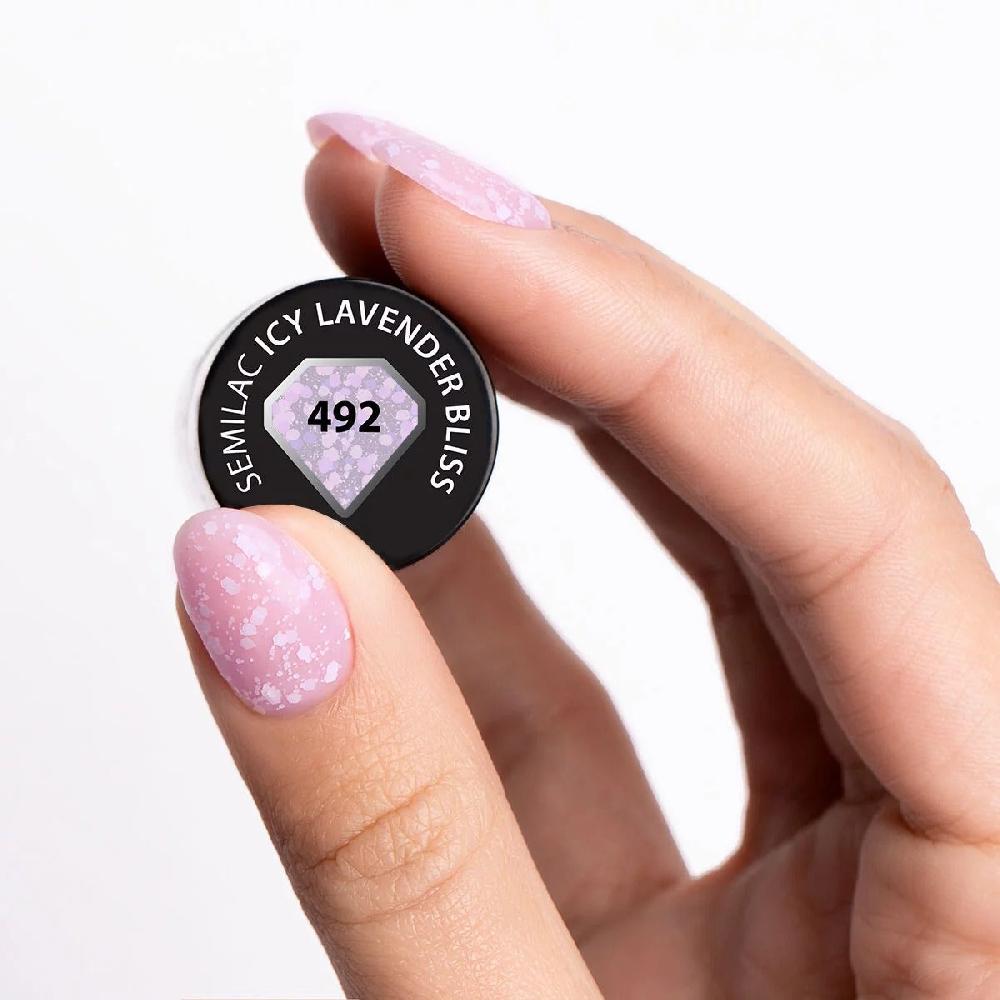 Semilac 492 Icy Lavender Bliss - Semilac Soak Off Gel / Hybrid Nail Polish UV Hybrid Color