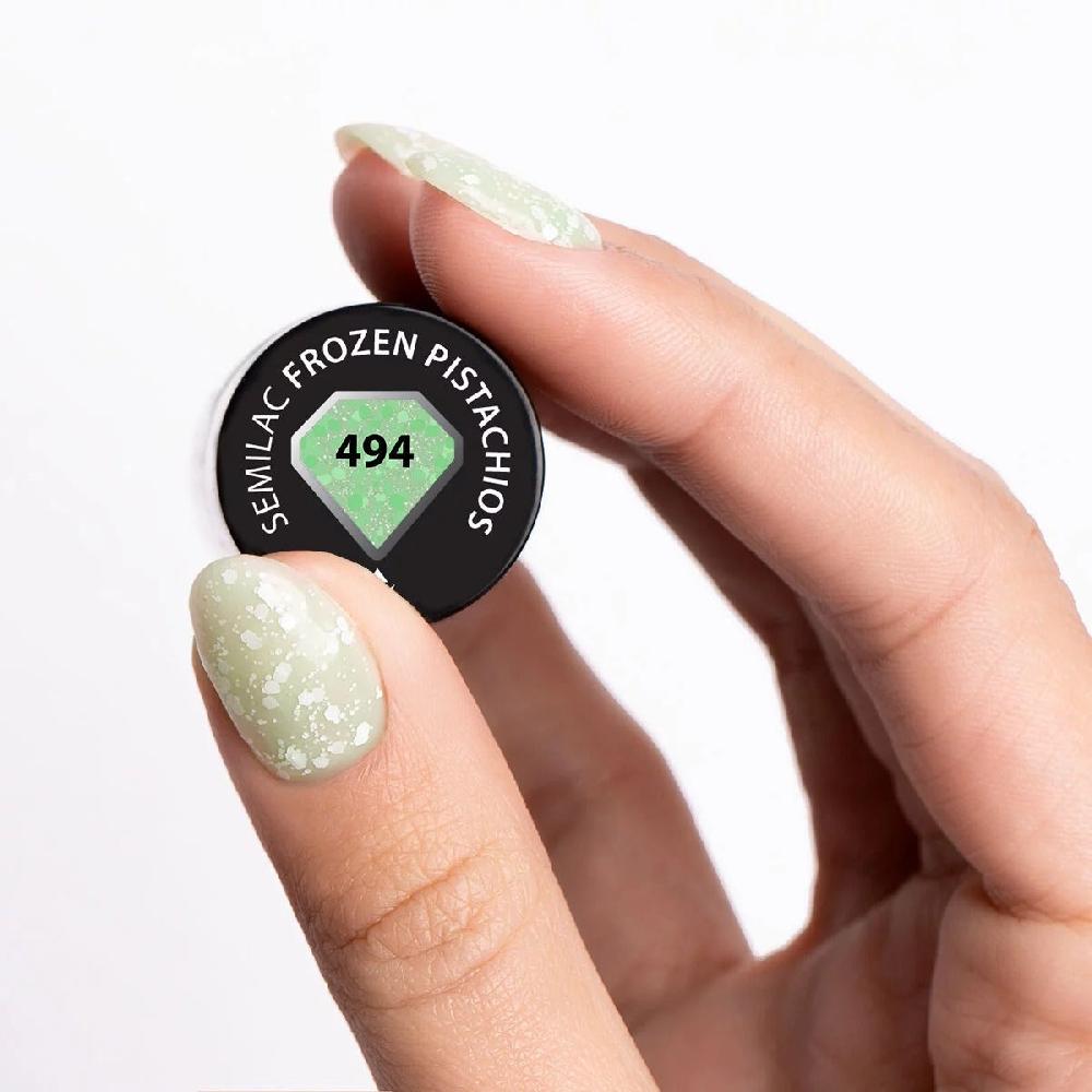 Semilac 494 Frozen Pistachios - Semilac Soak Off Gel / Hybrid Nail Polish UV Hybrid Color
