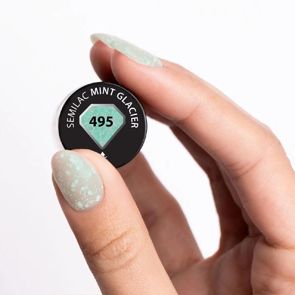 Semilac 495 Mint Glacier - Semilac Soak Off Gel / Hybrid Nail Polish UV Hybrid Color
