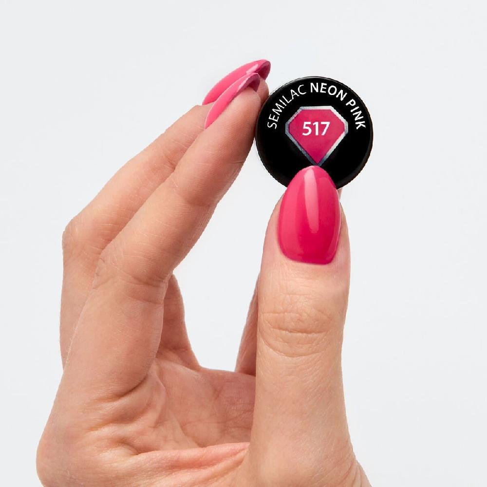 Semilac 517 Neon Pink - Semilac Soak Off Gel / Hybrid Nail Polish UV Hybrid Color