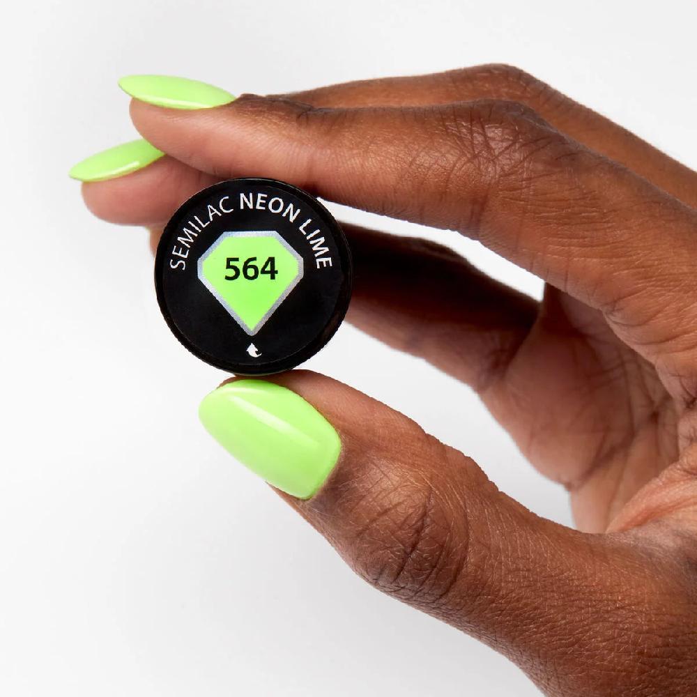 Semilac 564 NEON LIME Semilac Soak Off Gel / Hybrid Nail Polish UV Hybrid Color