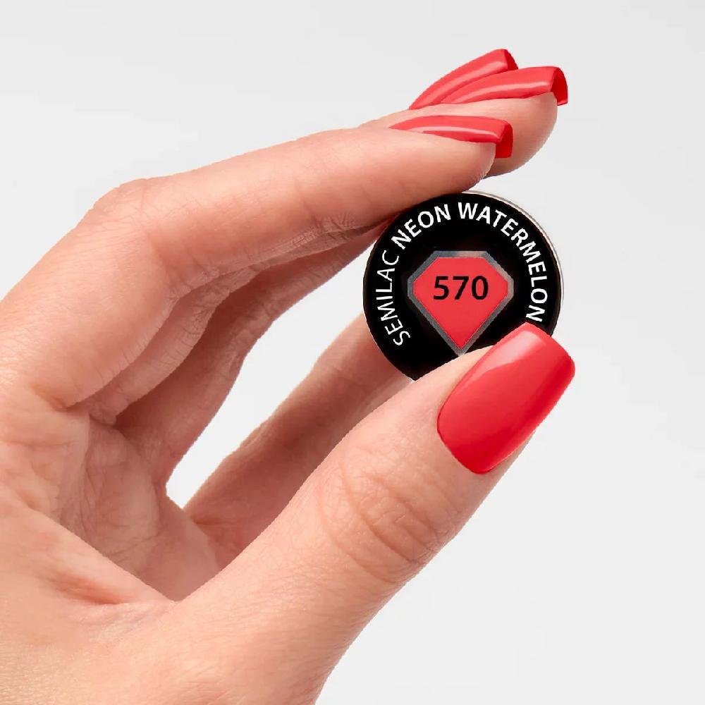 Semilac 570 NEON WATERMELON Semilac Soak Off Gel / Hybrid Nail Polish UV Hybrid Color