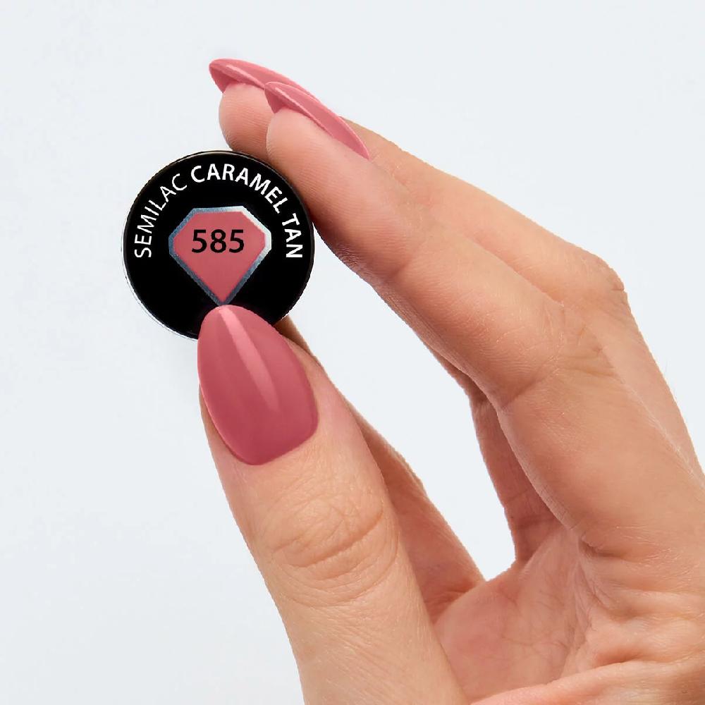 Semilac 585 Caramel Tan - Semilac Soak Off Gel / Hybrid Nail Polish UV Hybrid Color