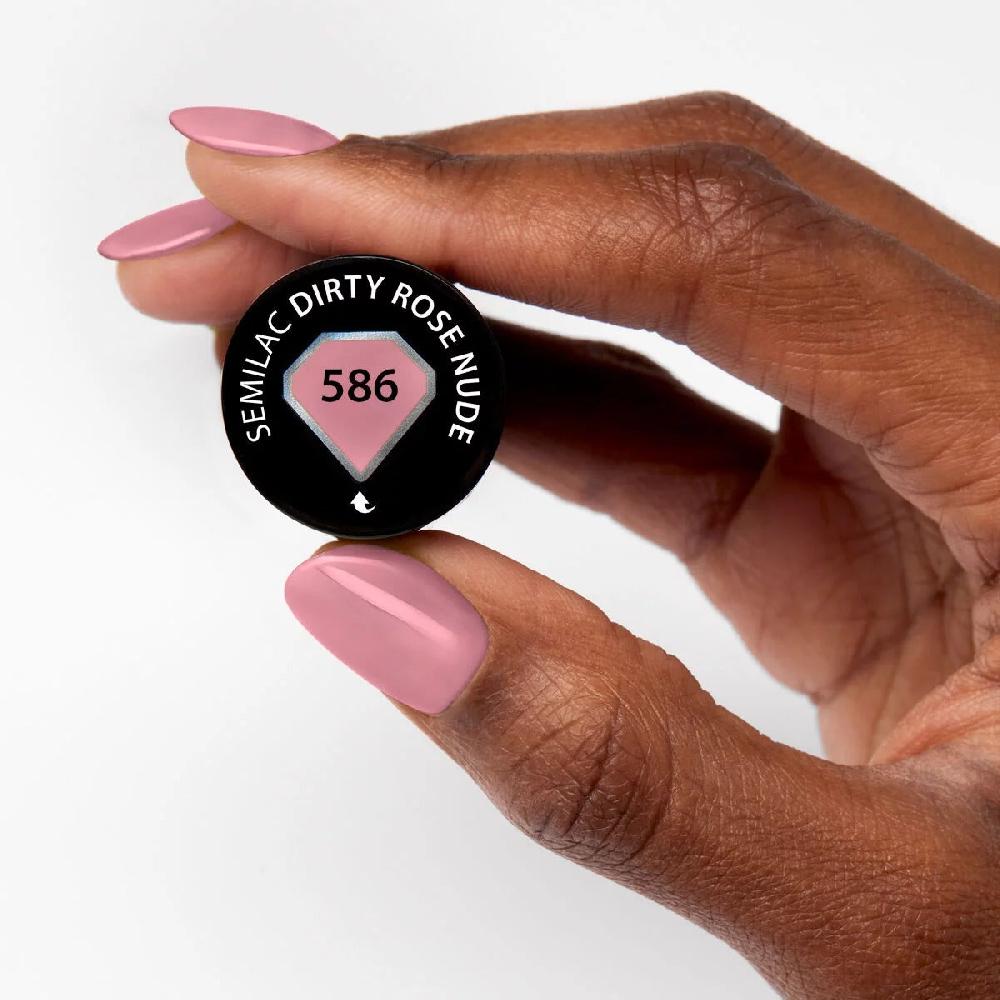 Semilac 586 Dirty Rose Nude - Semilac Soak Off Gel / Hybrid Nail Polish UV Hybrid Color