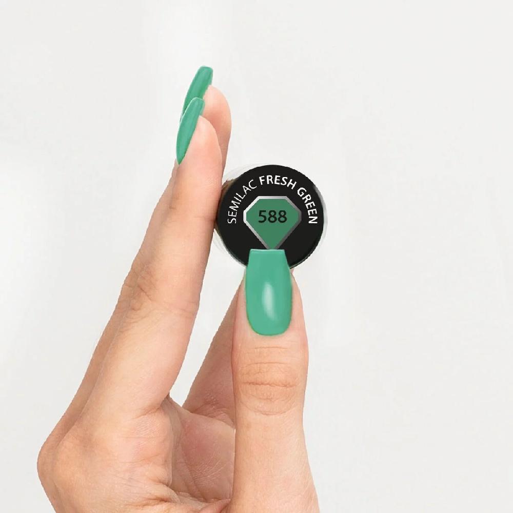 Semilac 588 Fresh Green - Semilac Soak Off Gel / Hybrid Nail Polish UV Hybrid Color