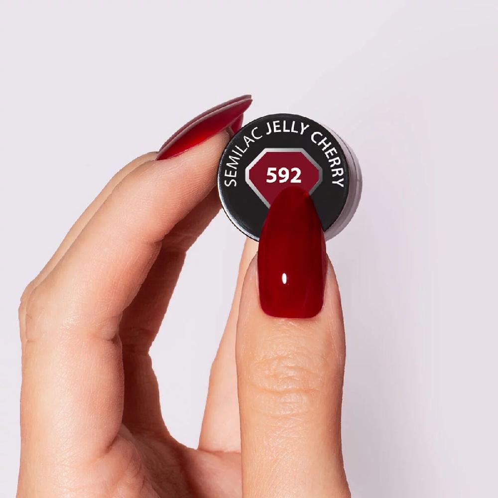 Semilac 592 Jelly Cherry - Semilac Soak Off Gel / Hybrid Nail Polish UV Hybrid Color