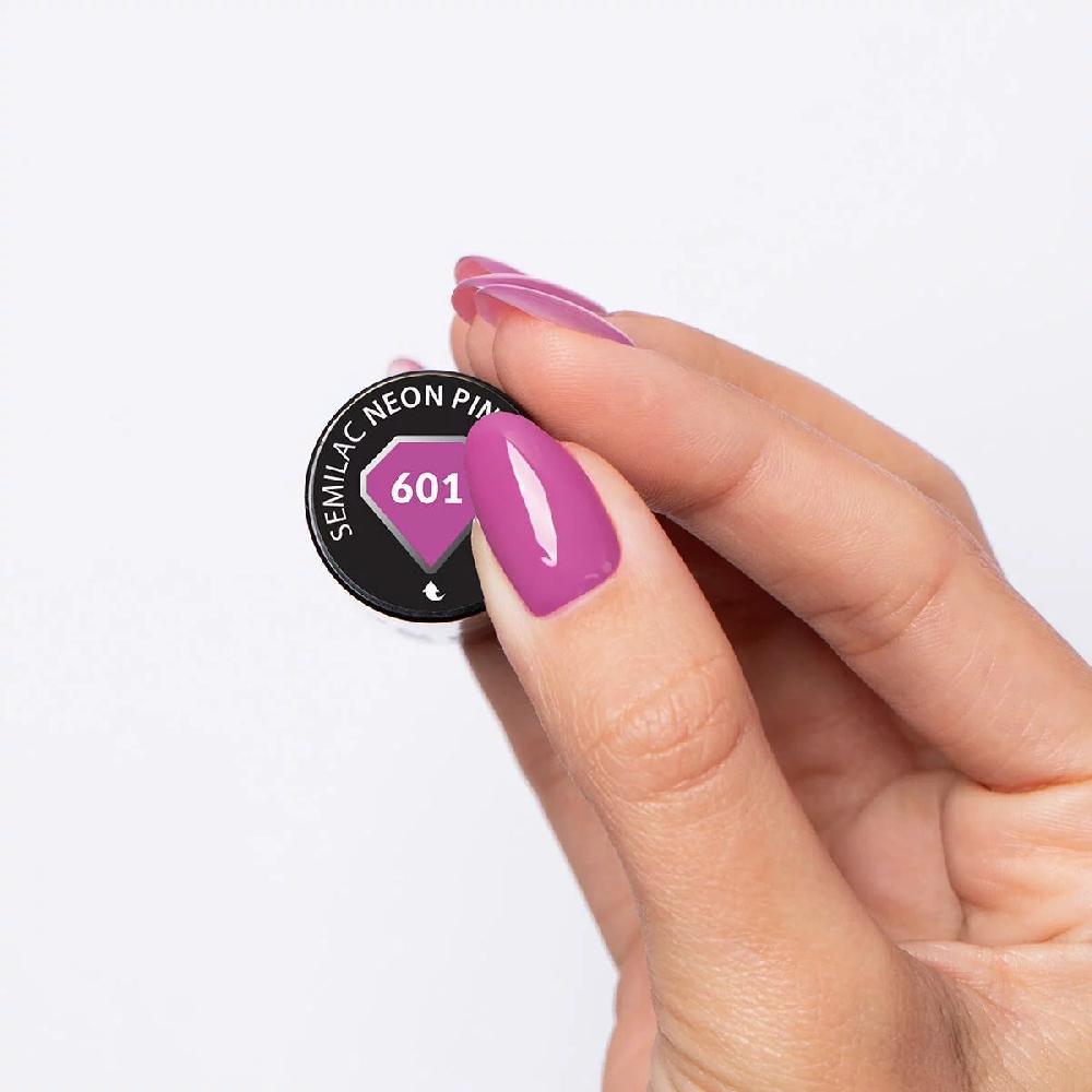Semilac 601 Neon Pink Punch - Semilac Soak Off Gel / Hybrid Nail Polish UV Hybrid Color