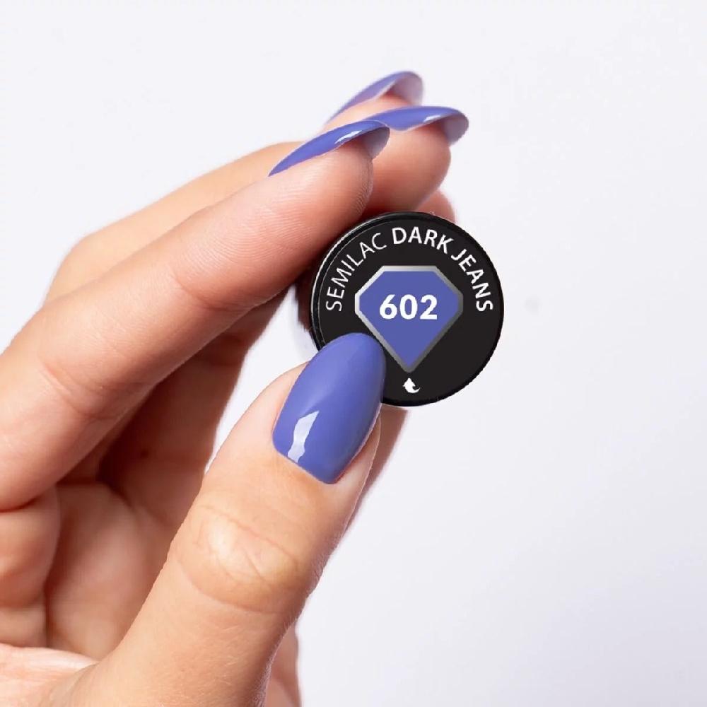 Semilac 602 Dark Jeans - Semilac Soak Off Gel / Hybrid Nail Polish UV Hybrid Color