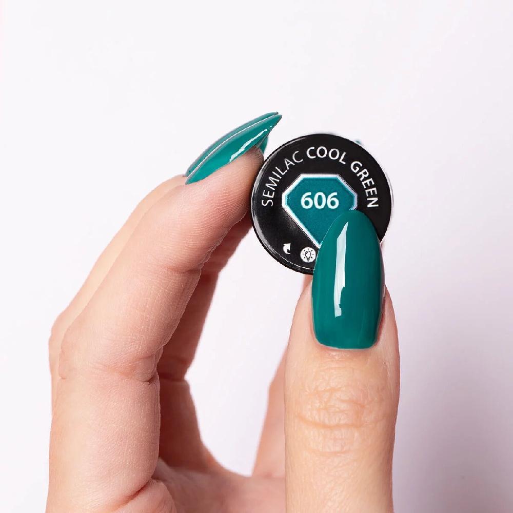Semilac 606 Cool Green - Semilac Soak Off Gel / Hybrid Nail Polish UV Hybrid Color