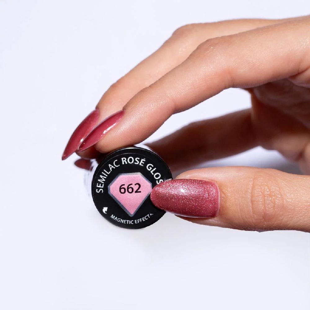 Semilac 662 Rose Gloss - Semilac Soak Off Gel / Hybrid Nail Polish UV Hybrid Color
