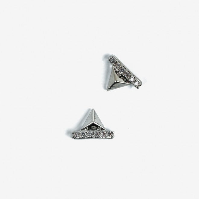 semilac 783 SILVER PYRAMIDS Semilac Nail Art Decorations 2 pcs Nail Art
