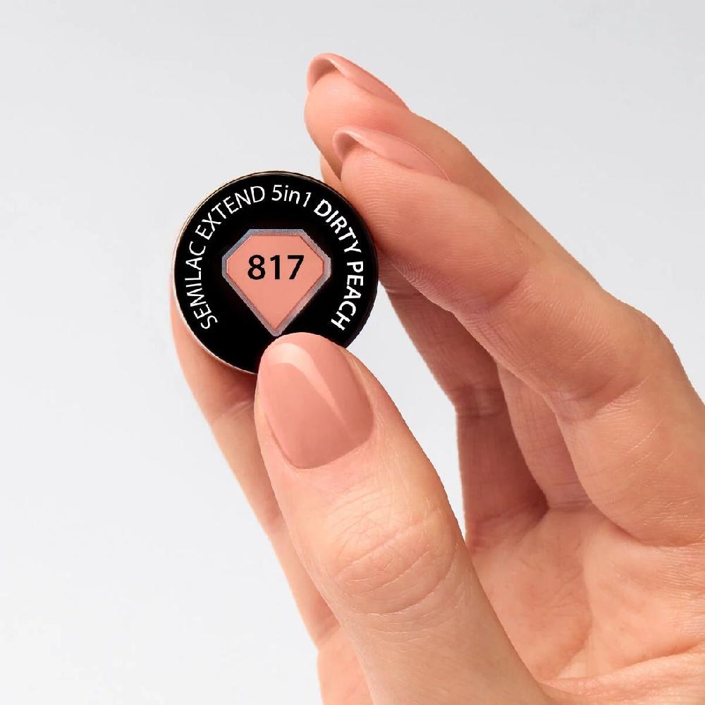 Semilac 817 DIRTY PEACH - Semilac Extend 5in1 Soak Off Gel / Hybrid Nail Polish UV Hybrid Color