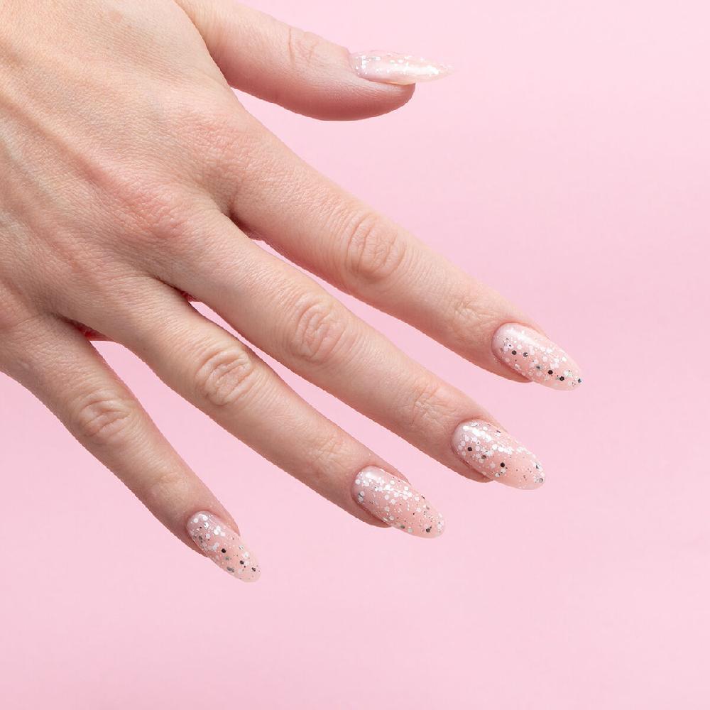 Semilac 924 Silver & White Drops - Semilac Soak Off Gel / Hybrid Nail Polish UV Hybrid Color