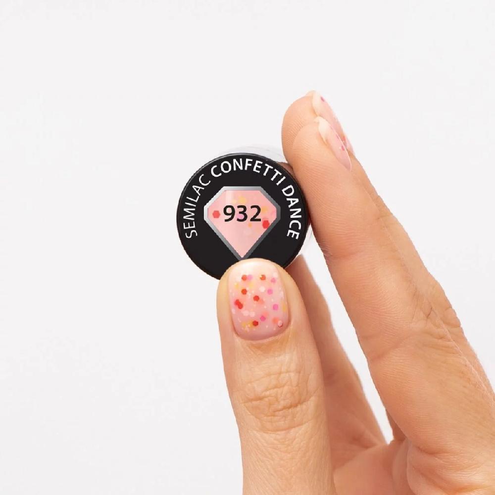 Semilac 932 Confetti Dance - Semilac Soak Off Gel / Hybrid Nail Polish UV Hybrid Color