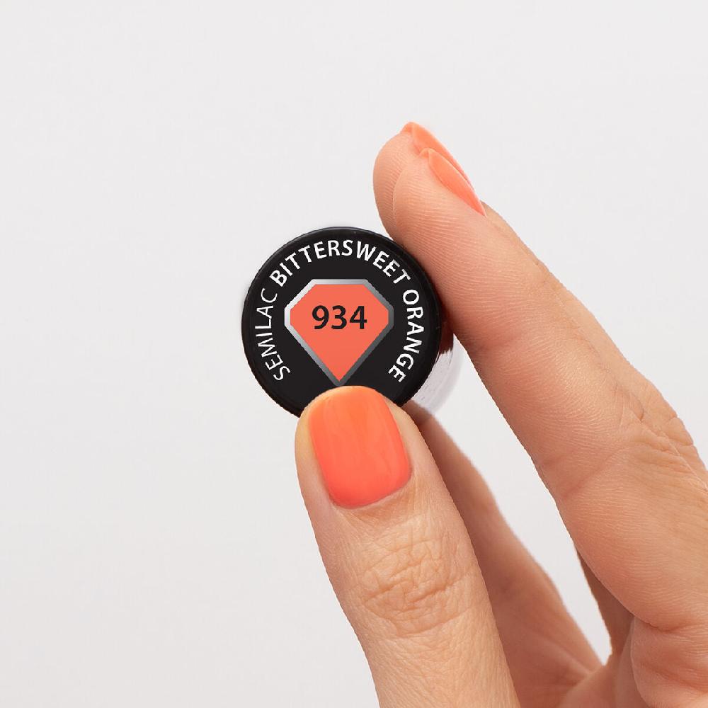 Semilac 934 Bittersweet Orange - Semilac Soak Off Gel / Hybrid Nail Polish UV Hybrid Color