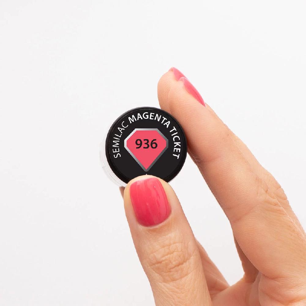 Semilac 936 Magenta Ticket - Semilac Soak Off Gel / Hybrid Nail Polish UV Hybrid Color