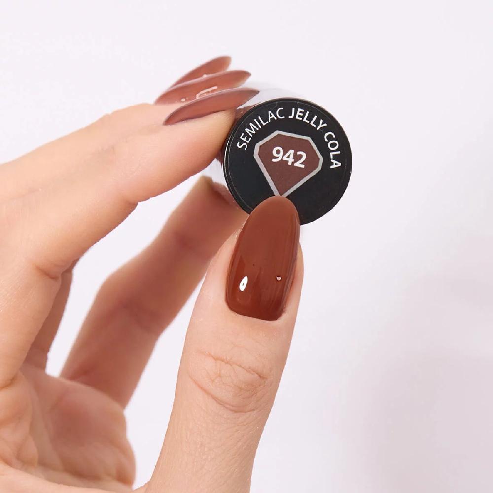 Semilac 942 Jelly Cola - Semilac Soak Off Gel / Hybrid Nail Polish UV Hybrid Color