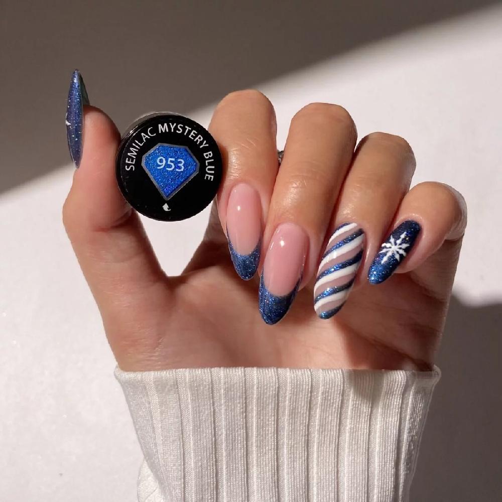 Semilac 953 Mystery Blue - Semilac Soak Off Gel / Hybrid Nail Polish UV Hybrid Color
