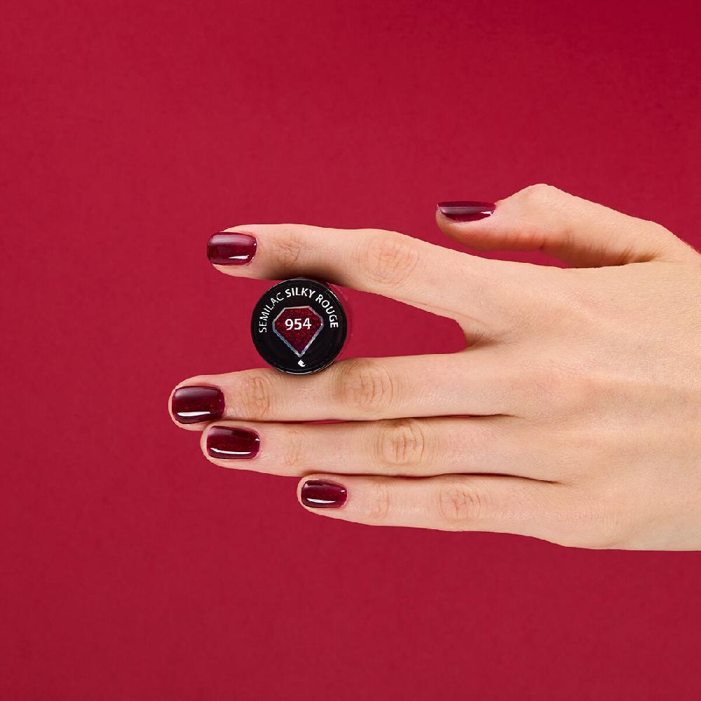 Semilac 954 Silky Rouge - Semilac Soak Off Gel / Hybrid Nail Polish UV Hybrid Color