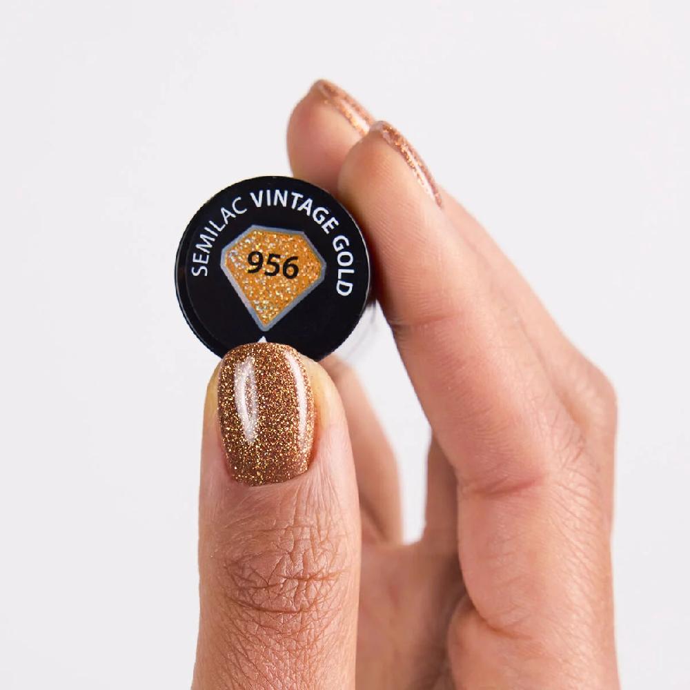 Semilac 956 Vintage Gold - Semilac Soak Off Gel / Hybrid Nail Polish UV Hybrid Color