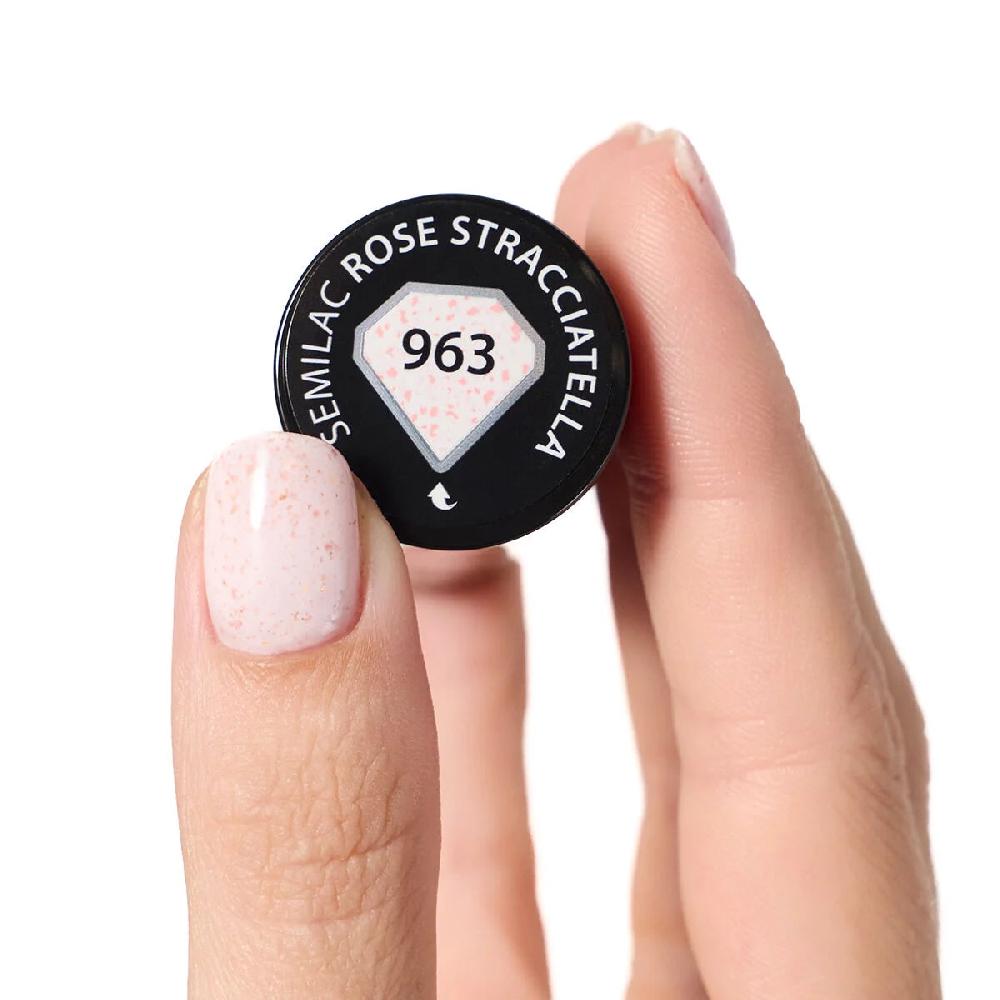 Semilac 963 Rose Stracciatella - Semilac Soak Off Gel / Hybrid Nail Polish UV Hybrid Color