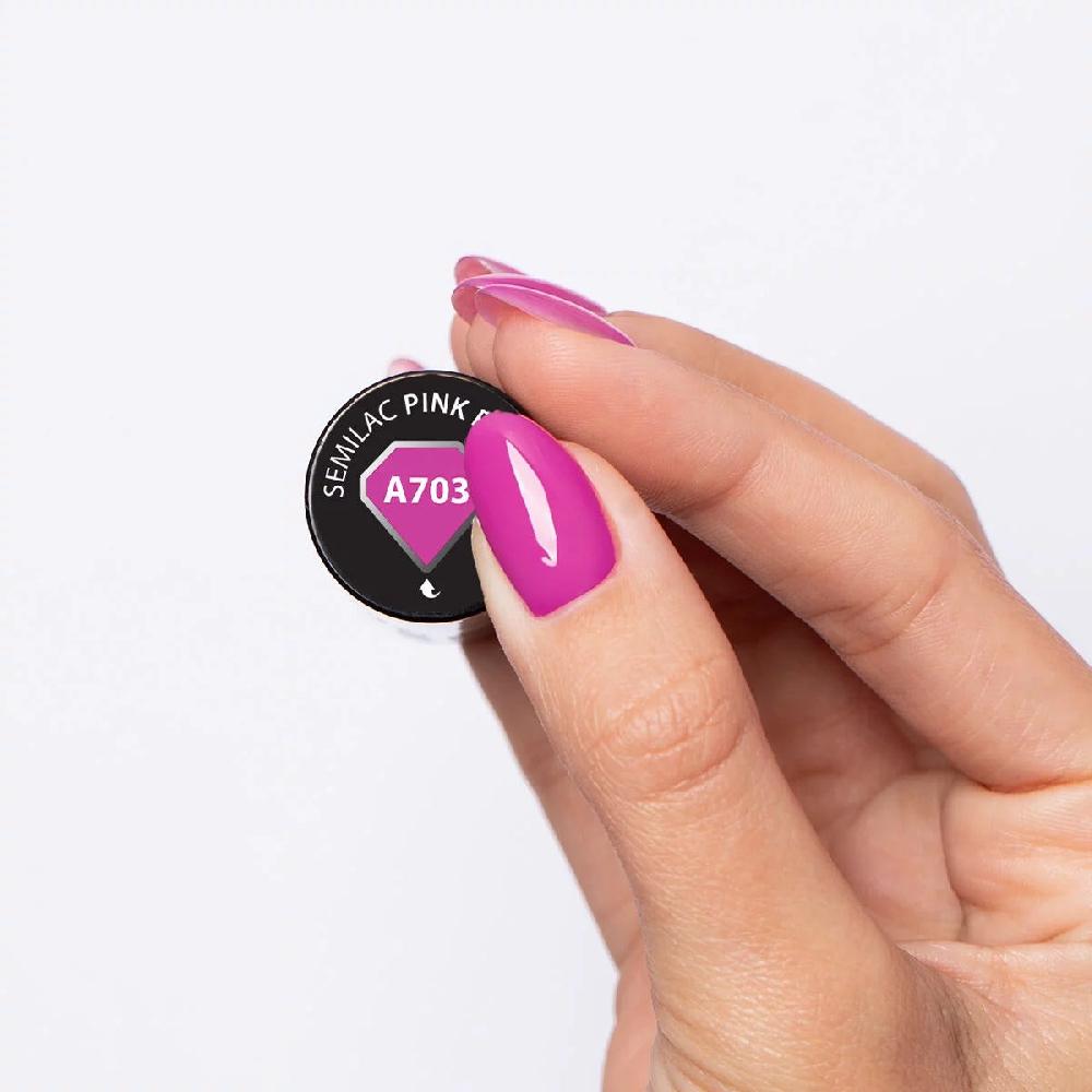 Semilac A703 Pink Power - Semilac Soak Off Gel / Hybrid Nail Polish UV Hybrid Color