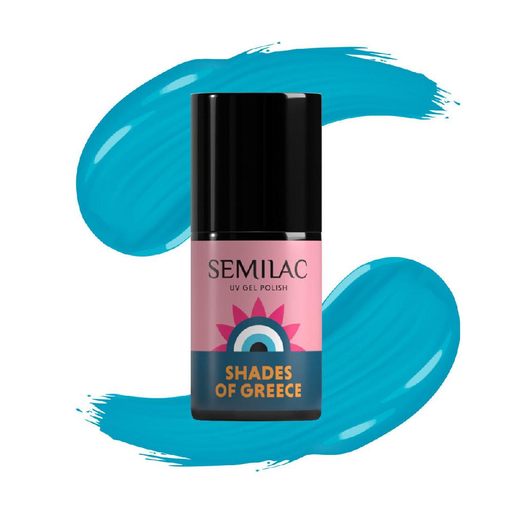 Semilac A706 Aegean Blue - Semilac Soak Off Gel / Hybrid Nail Polish UV Hybrid Base/Top