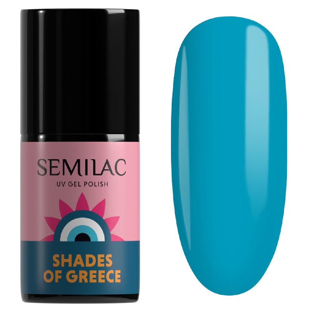 semilac A706 Aegean Blue - Semilac Soak Off Gel / Hybrid Nail Polish UV Hybrid Base/Top