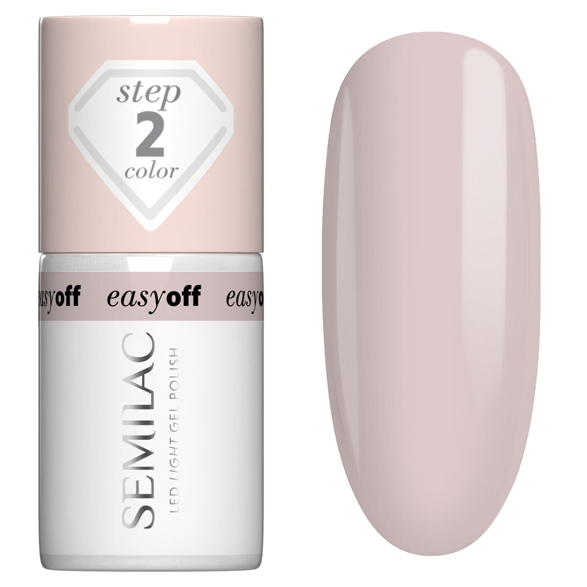 semilac L12 EASY OFF Almond Milk - Semilac Soak Off Gel / Hybrid Nail Polish UV Hybrid Color