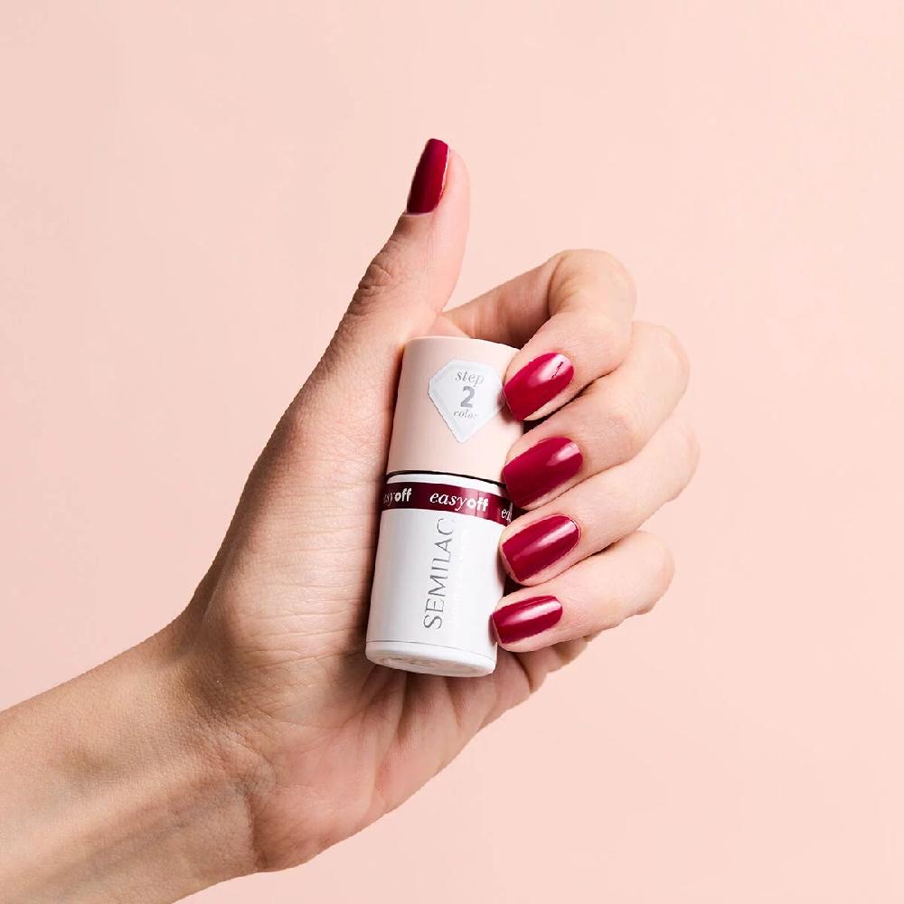 Semilac L19 EASY OFF Cherry Coke - Semilac Soak Off Gel / Hybrid Nail Polish UV Hybrid Color